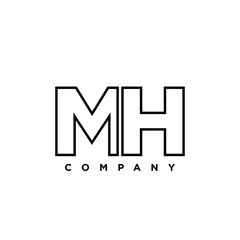 Letter M and H, MH logo design template. Minimal monogram initial based logotype.