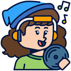 Female Designer Job Black Fill Icon