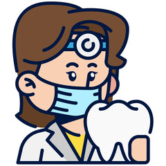 Female Dentist Job Black Fill Icon
