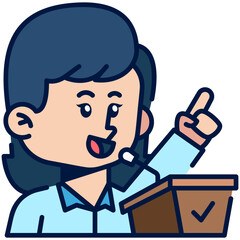 Female Personal_Trainer Job Black Fill Icon