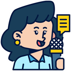 Female Pilot Job Black Fill Icon