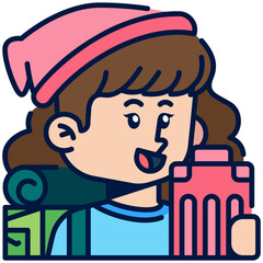 Female Traveller Job Black Fill Icon