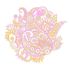 Obraz premium Paisley isolated. Card with paisley isolated for design. Floral pattern. Embroidery floral vector pattern.