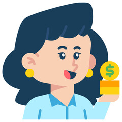 Female Police Job Black Fill Icon