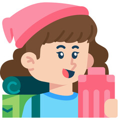 Female Traveller Job Black Fill Icon