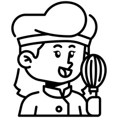 Female Barista Job Black Fill Icon