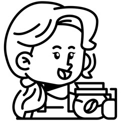 Female Chef Job Black Fill Icon
