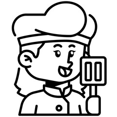 Female Courier Job Black Fill Icon