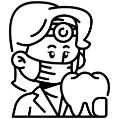 Female Dentist Job Black Fill Icon