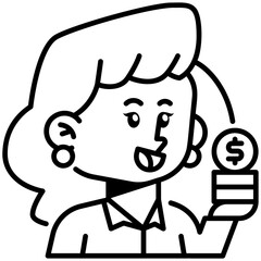 Female Police Job Black Fill Icon