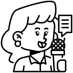Female Pilot Job Black Fill Icon