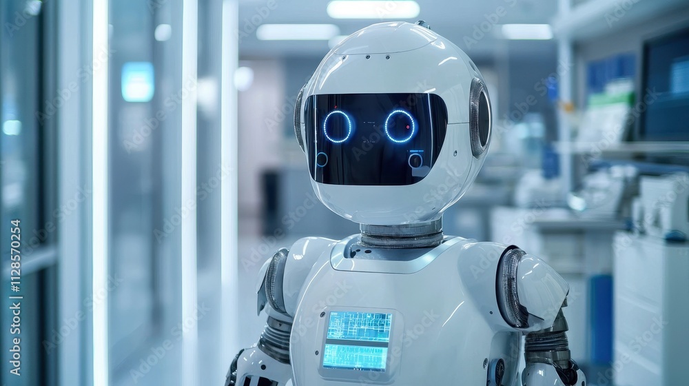 Poster automated healthcare systems enhancing efficiency with advanced robotics in modern medical environme