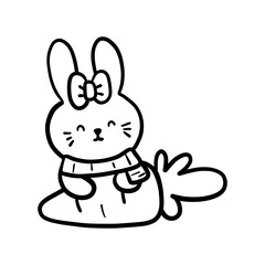 Cute rabbit carrot