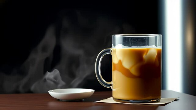 Coffee mug with marshmallows and whipped cream.