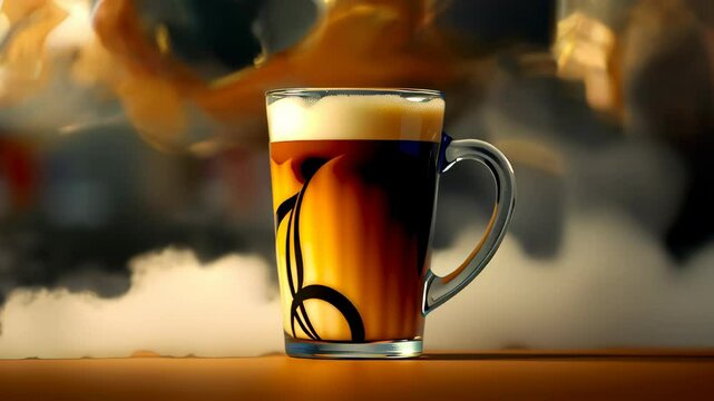 Coffee mug with marshmallows and whipped cream.