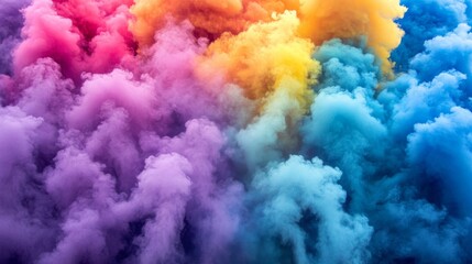 Fototapeta premium Colorful Smoke Plumes Create A Rainbow Effect