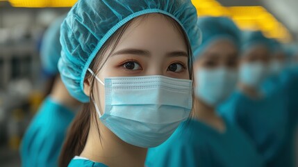 workers who produce medical masks are organizing masks in anticipation of the epidemic as a result of the novel coronavirus pneumatia spreading throughout the world covid 19 outbrea