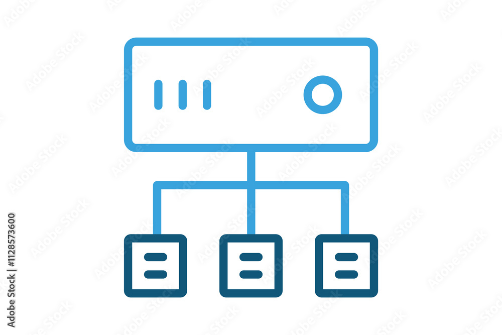Poster load balancing icon. line icon style. icon related to it architecture. it elements vector illustrati