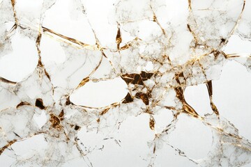 Naklejka premium Close-up of cracked glass on white background