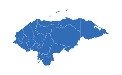 Honduras Map vector icon. Minimalistic Colorful Map of Honduras.