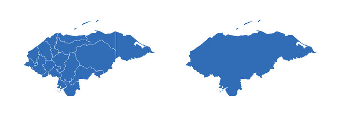 Honduras Map vector icon. Minimalistic Colorful Map of Honduras.