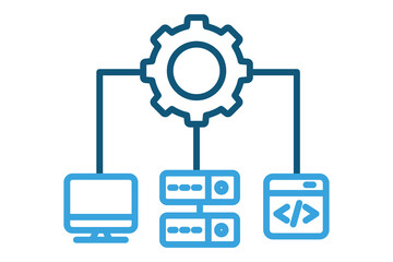 IT infrastructure icon. line icon style. icon related to technology. IT architecture elements vector illustration