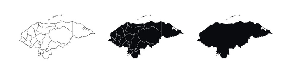 Honduras Map vector icon. Map of Honduras various styles.