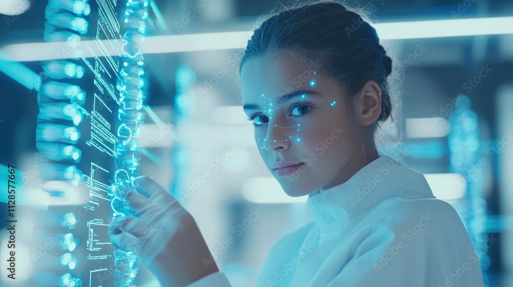 Aufkleber professional in medical field using artificial intelligence technology for advanced diagnostics and 