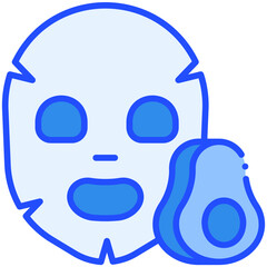 Avocado mask Blue Color Icon