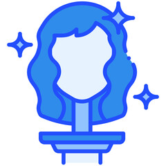 Wig Blue Color Icon