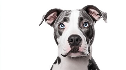 Dog with a blue eye and a black nose