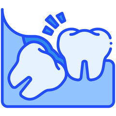 Wisdom Tooth Blue Color Icon