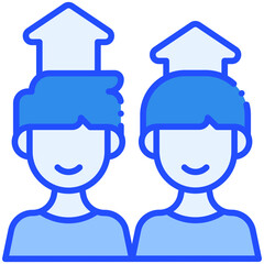 Competitors Blue color icon