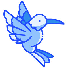 Humming Bird Blue Icon