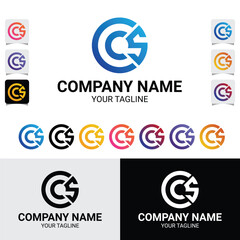 CCS, CSC, 3-Letter Initial Typography Modern Rounded Circle Style Vector Logo Design Template