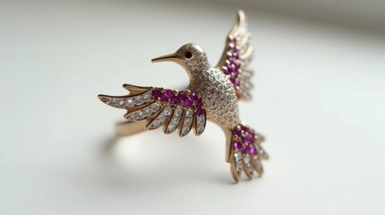 Fototapeta premium Intricately Crafted Hummingbird Ring