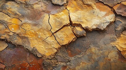 Fototapeta premium Cracked dry soil in a barren landscape with rich earthy tones