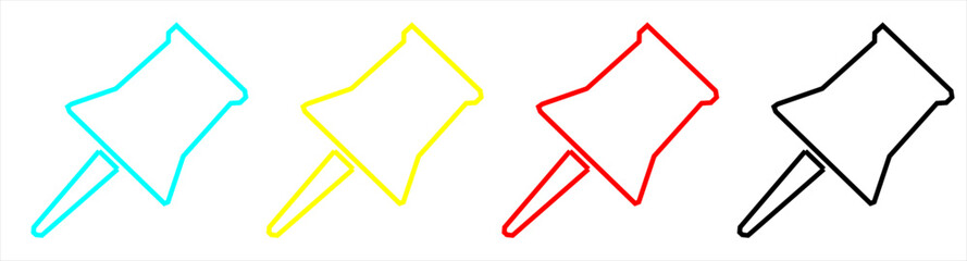 Paper pin icon . Push pin vector icon