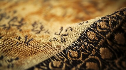 Intricate patterns on a traditional woven rug