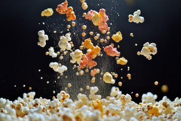 Airy Popcorn Kernels Exploding In Motion