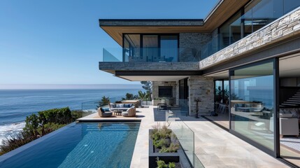 Seaside detached villa with pool and large terrace