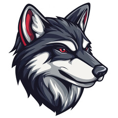 Fototapeta premium Wolf head mascot logo, vector illustration on transparent background