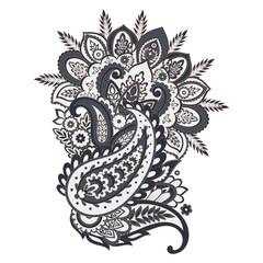 Paisley isolated. Card with paisley isolated for design. Floral vector pattern. Embroidery floral vector pattern.