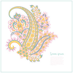 Obraz premium Isolated traditional Asian element Paisley. Traditional colorful paisley vector pattern. Pattern for textile design or fabrics. Fashionable design