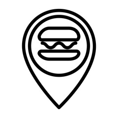 Fast Food Shop Vector Line Icon Design