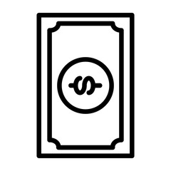 Cash Payment Vector Line Icon Design