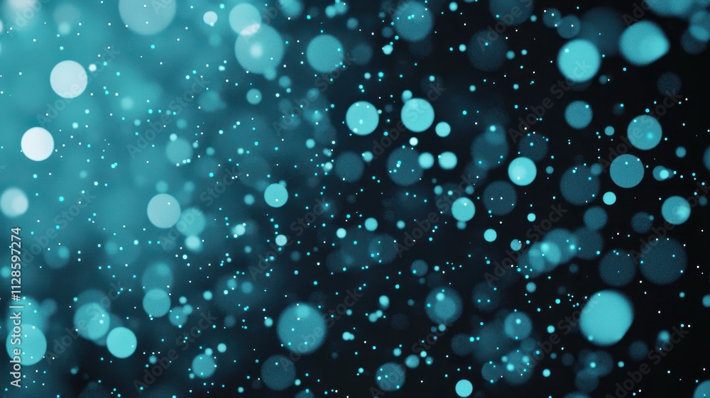 Poster teal sparkle background abstract bokeh glittering texture for design