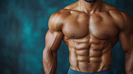 Fototapeta premium Athletic Man with Defined Abs