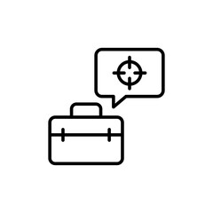 Work concentration outline icons, minimalist vector illustration ,simple transparent graphic element .Isolated on white background