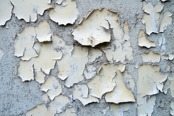 Obraz premium Peeling paint on weathered concrete wall with textured surface